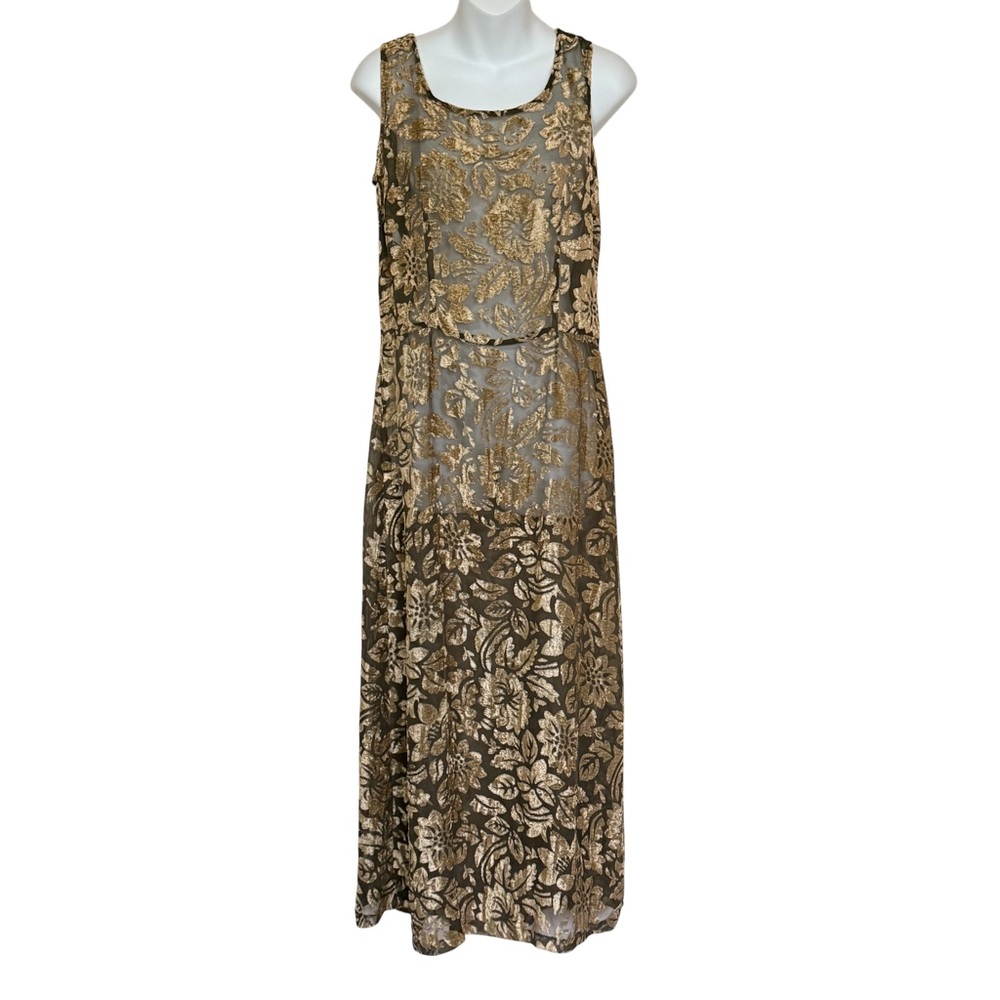 Agnes b. Elegant Gold Floral Women's Dress